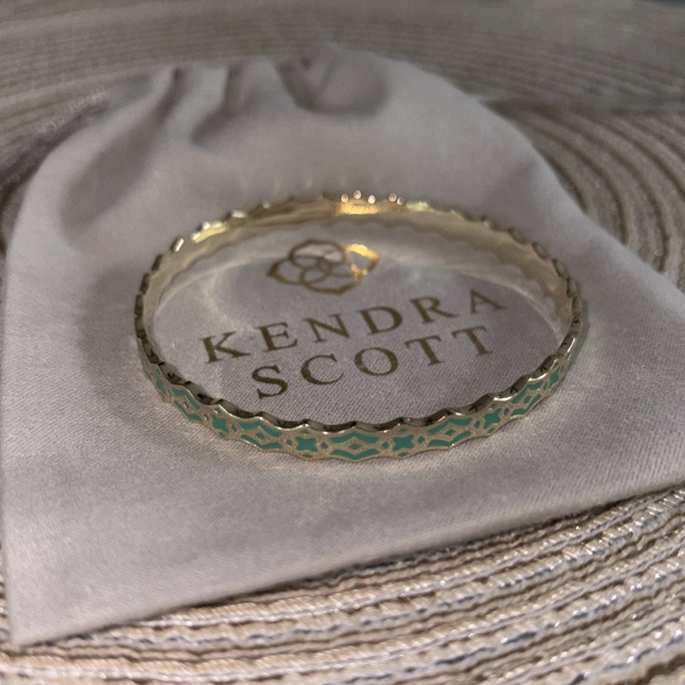 Vintage Kendra Scott Gold and Green Enamel Bracelet like new